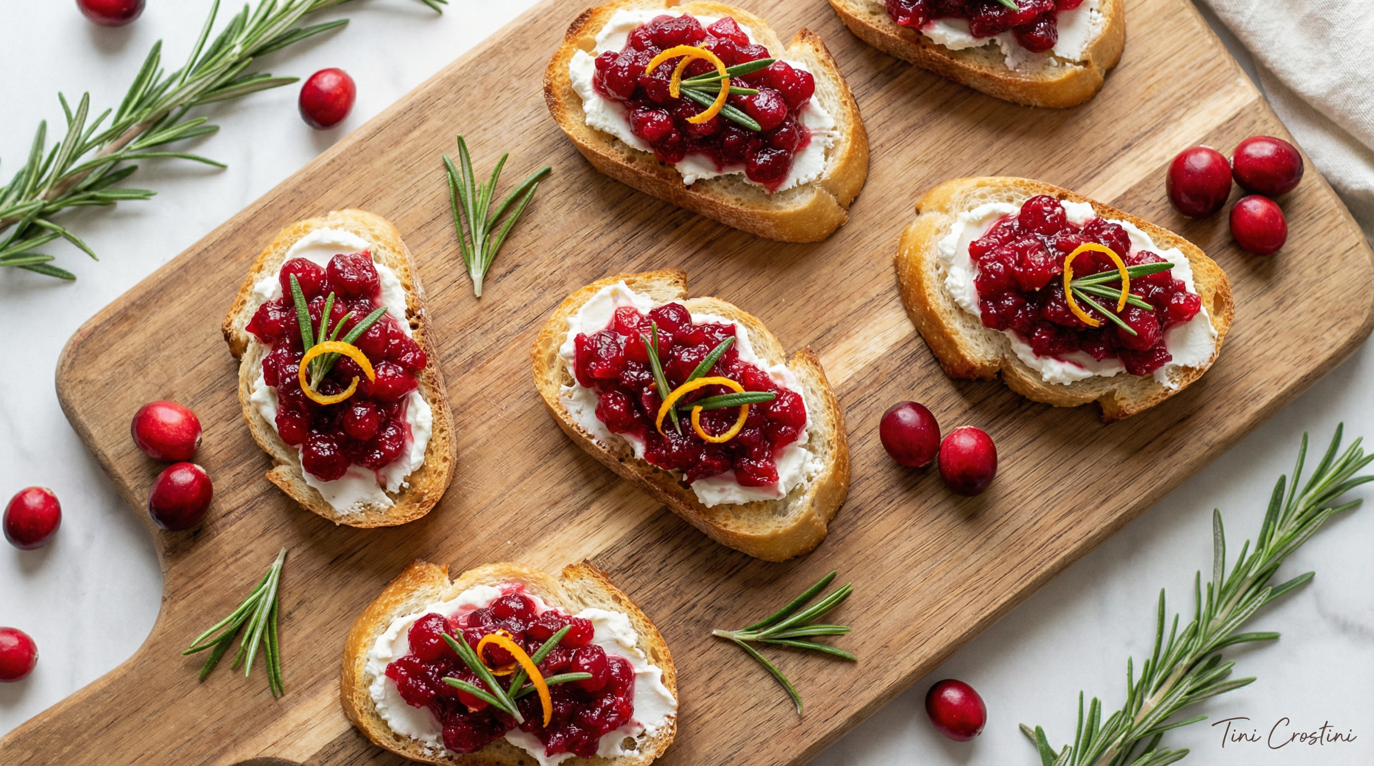 Festive Cranberry Relish and Goat Cheese Crostini