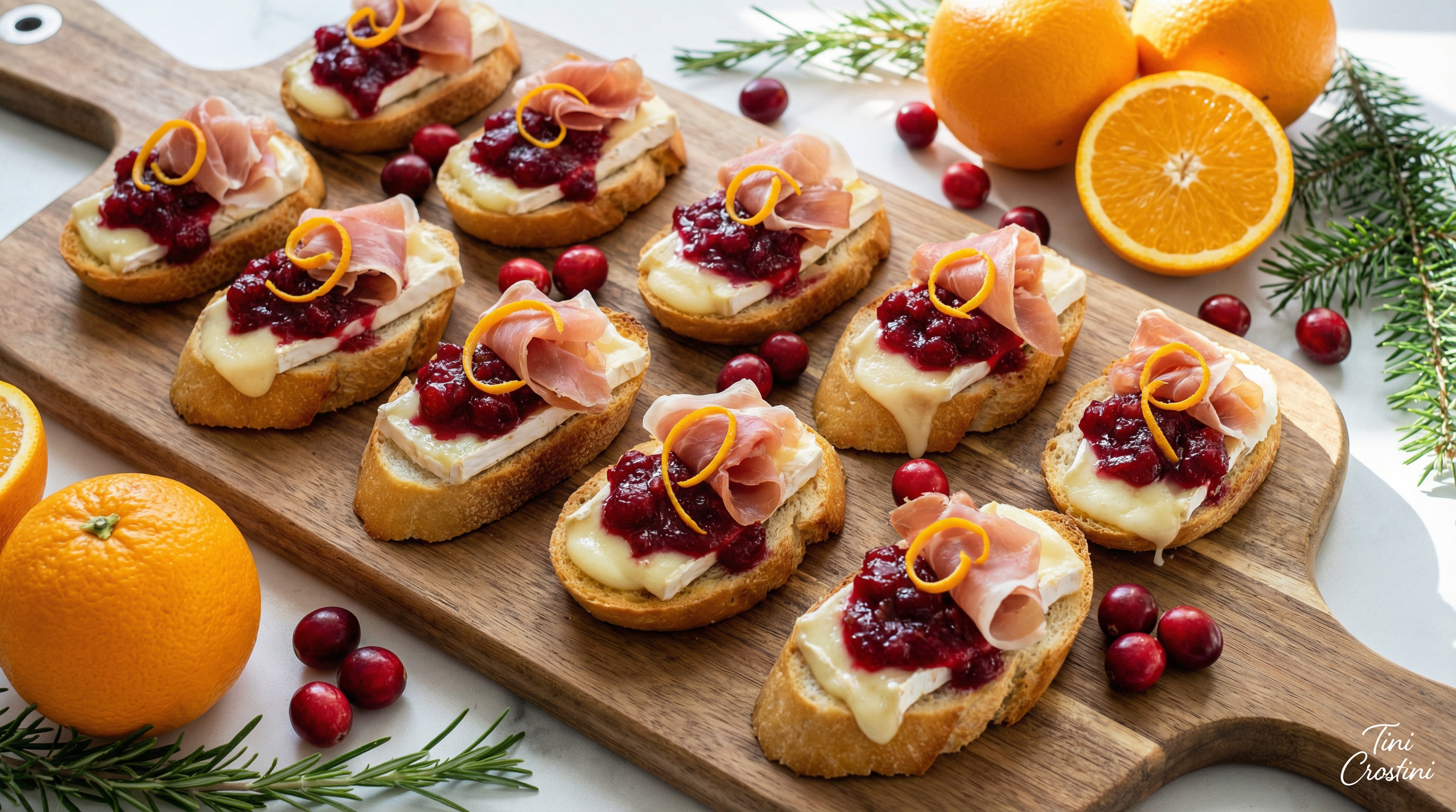 Crimson Cranberry & Creamy Brie Crostini