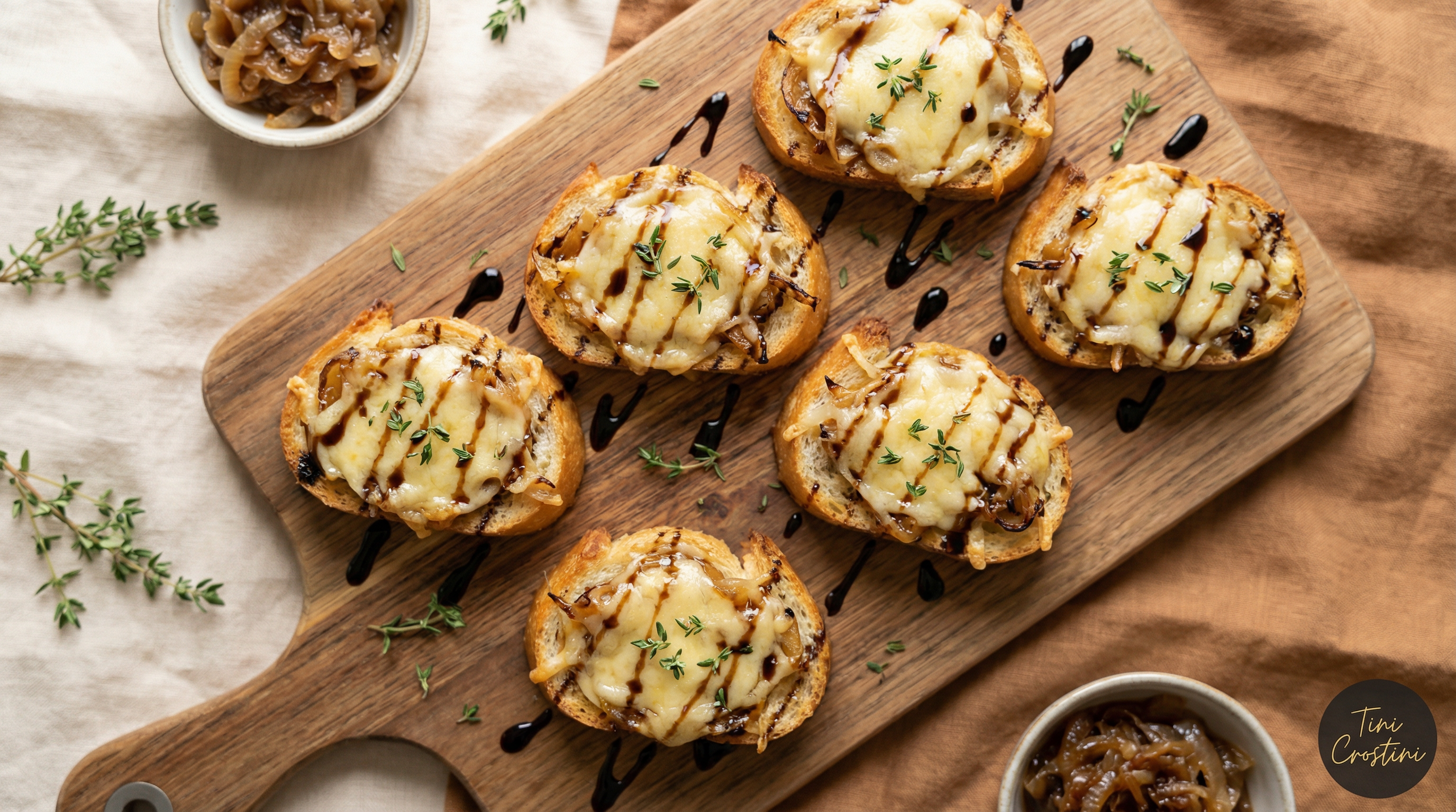 Winter's Embrace Onion and Gruyère Crostini