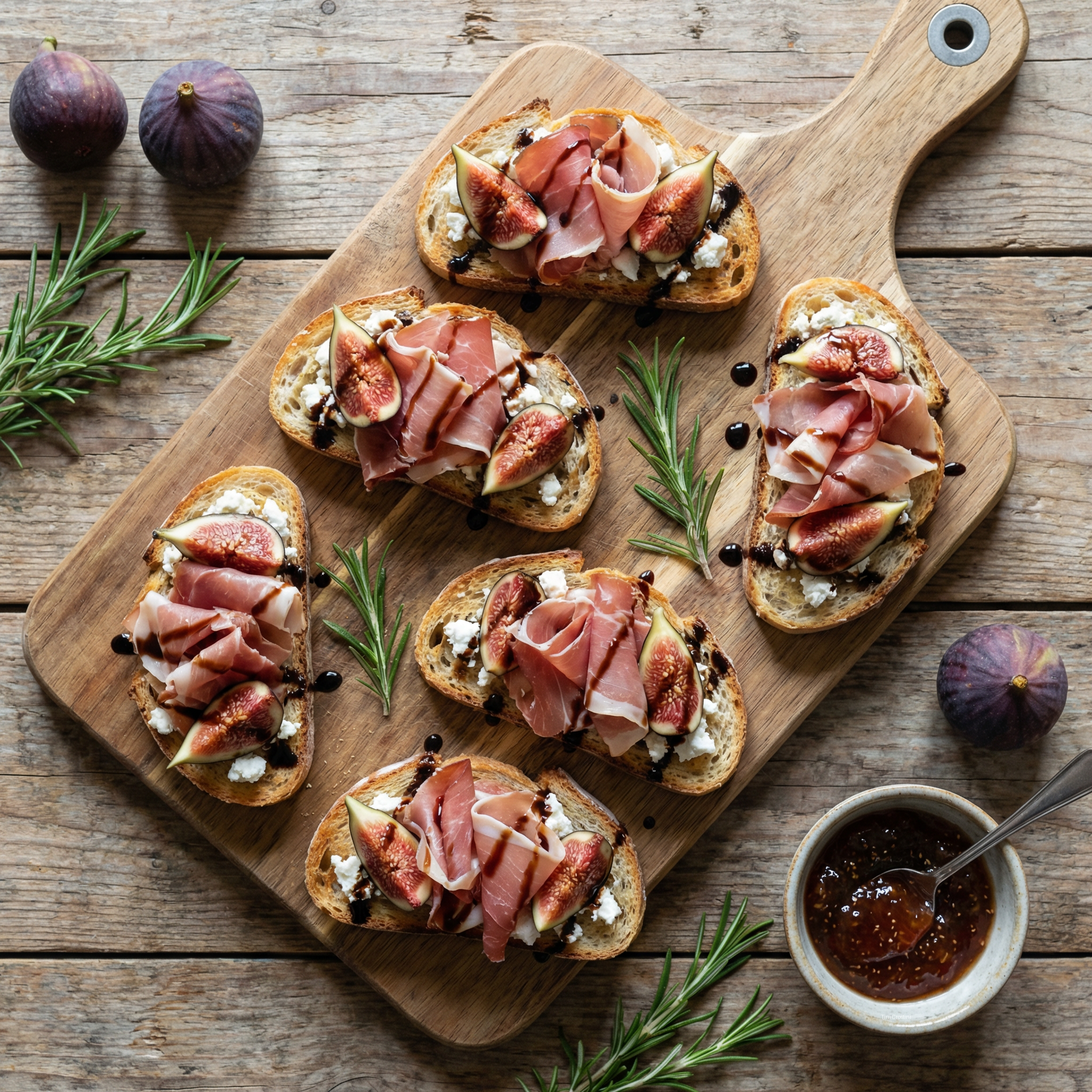 Alpine Speck and Fig Crostini