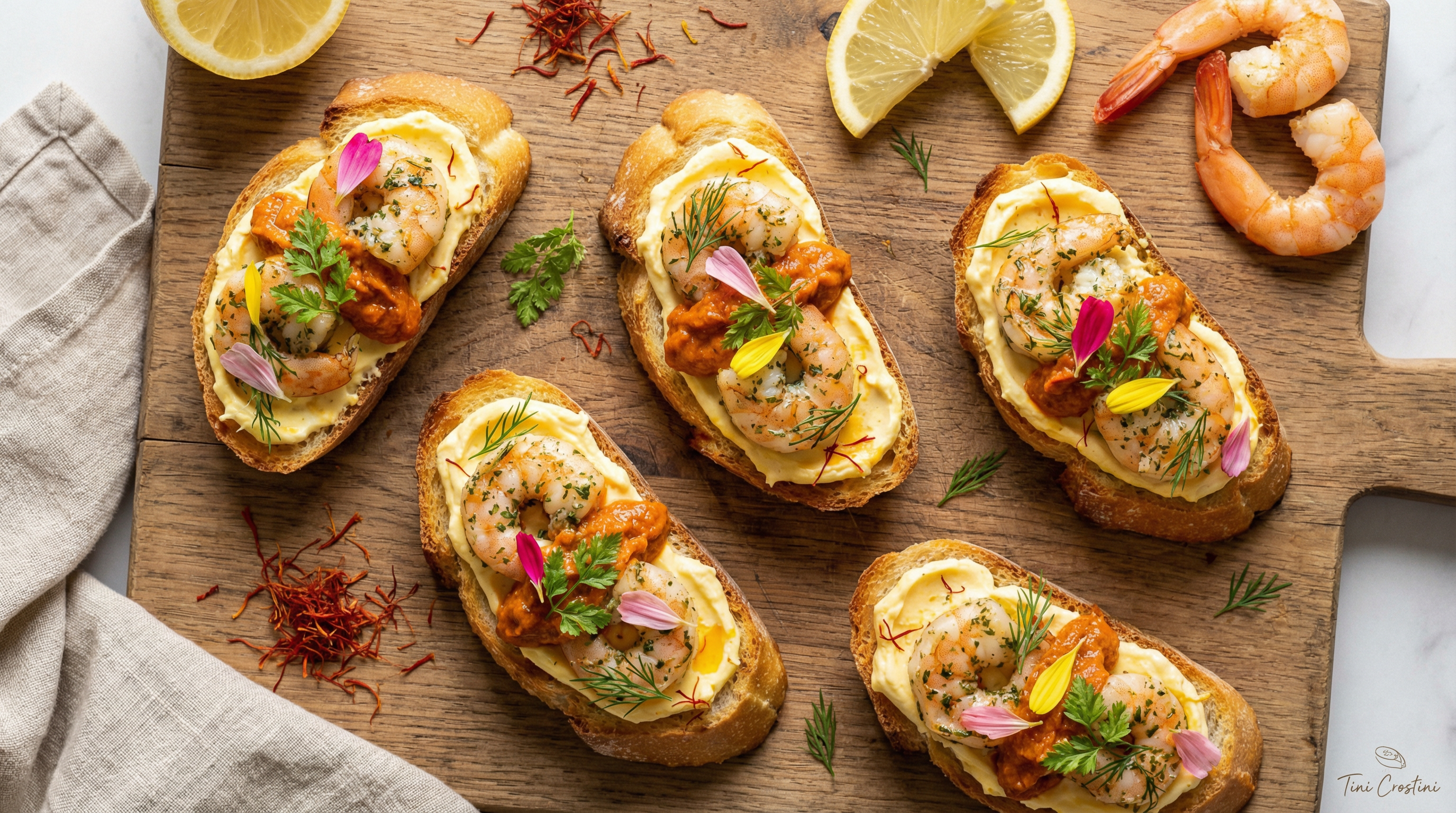 Provençal Shrimp & Saffron Crostini