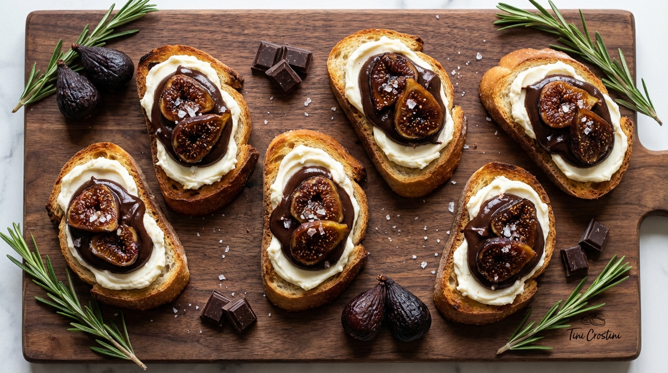 Dark Chocolate Fig & Mascarpone Crostini