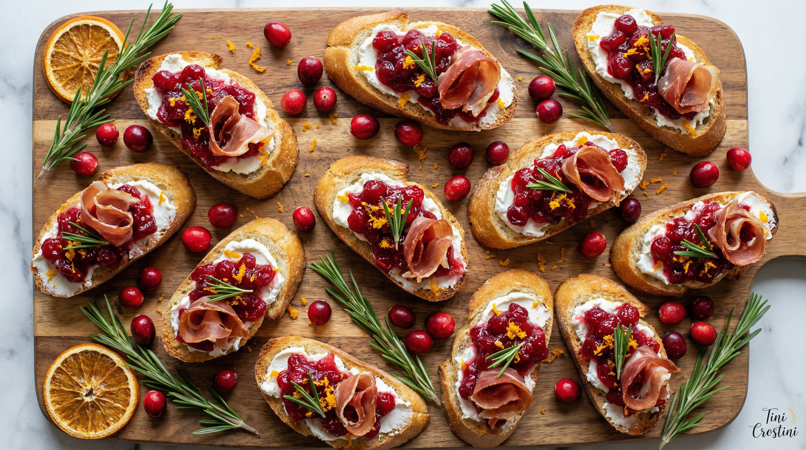 Crimson & Gold Christmas Eve Crostini
