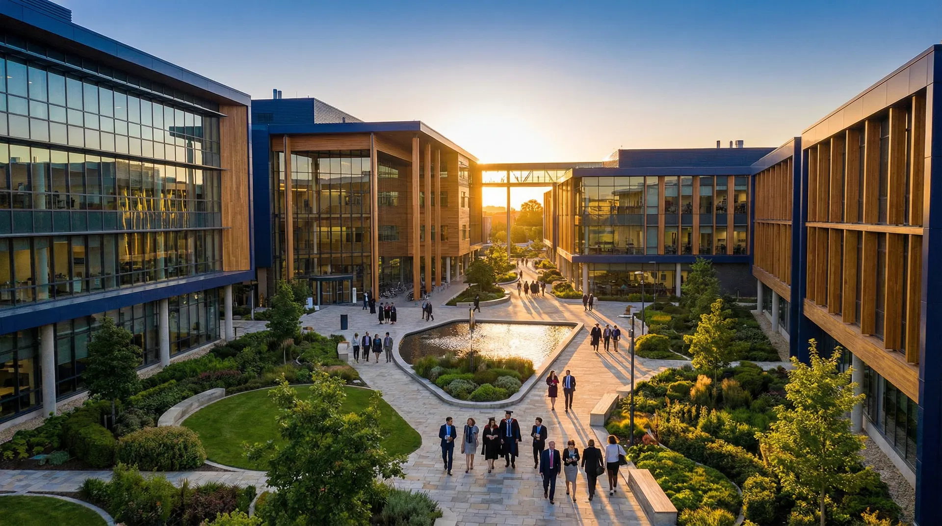 University campus aerial view