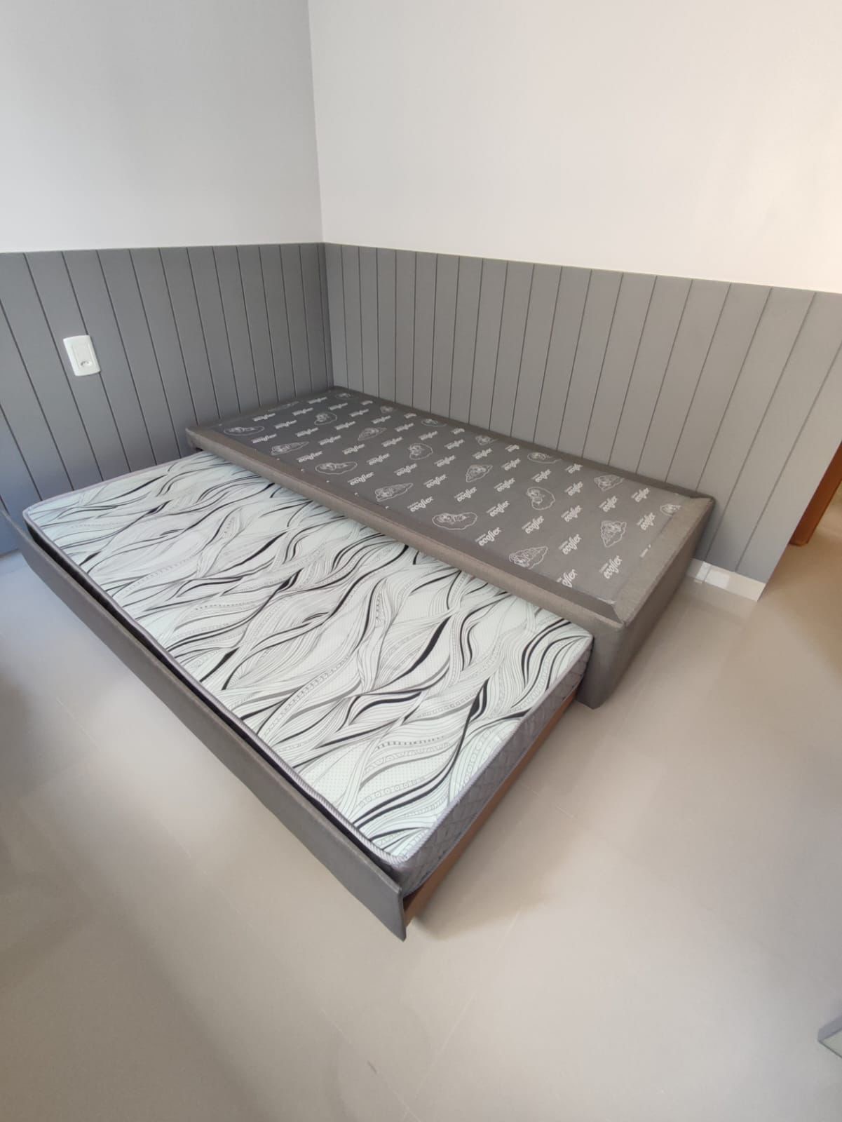 BICAMA DE ESPUMA LINHO CINZA 