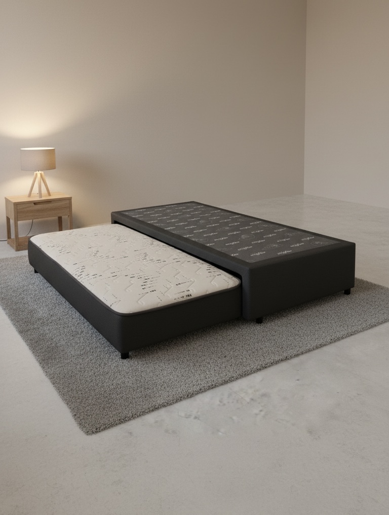 BICAMA DE MOLAS LINHO GRAFITE