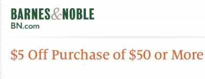 Barnes & Noble Printable Coupon- $5 Off $50 Member Welcome Bonus