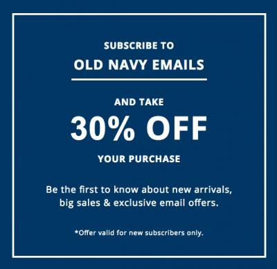 Coupon - 30% off at Old Navy