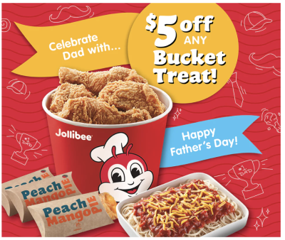 Coupon - $5 off any Bucket Treat at JOLLIBEE