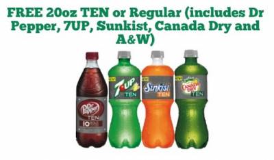 Coupon - FREE 20oz TEN or Regular drink at 7-Eleven