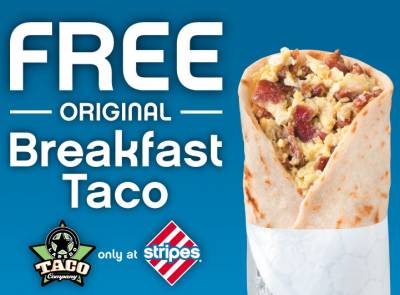Coupon - Free Original Breakfast Taco at Stripes