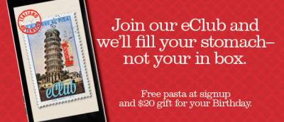 Coupon - FREE Pasta Dish from Buca di Beppo