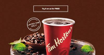 Coupon - Free Three Peaks Colombian Coffee at Tim Hostons