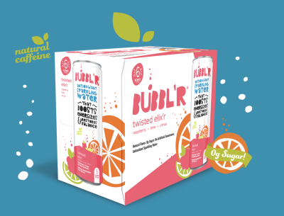 free 6 pack of BUBBL’R antioxidant sparkling water