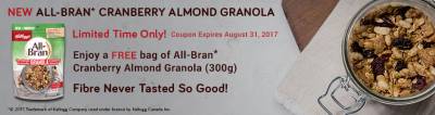 Free All Bran Cranberry Almond Granola Coupon