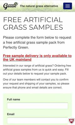 Free Artificial Grass Sample