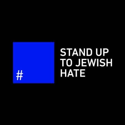 Free Blue Square pin - Stand Up to Jewish Hate