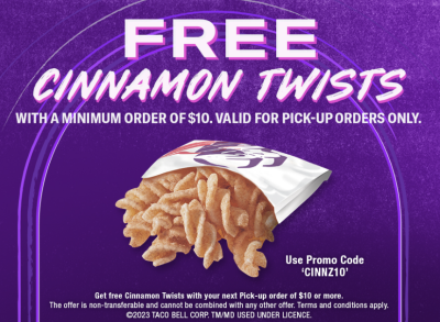 Free Cinnamon Twists at Taco Bell