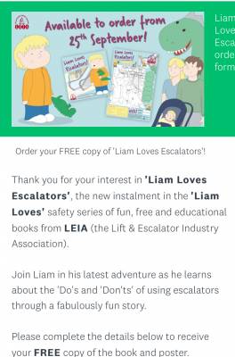 FREE copy of 'Liam Loves Escalators'