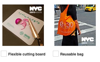 Free Flexible cutting board or Reusable Bag (New York Residents Only)