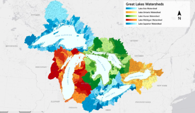 Free Great Lakes Watersheds Map