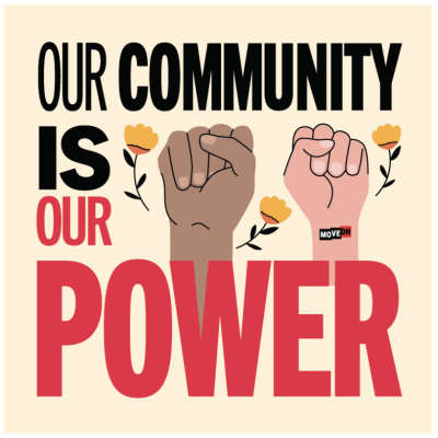 FREE \"Our Community Is Our Power\" sticker!