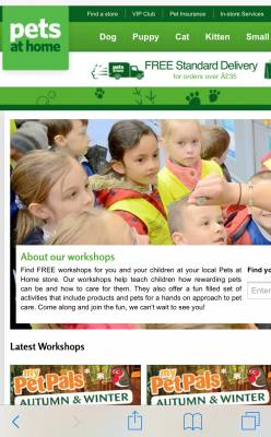 Free Pets at home workshop