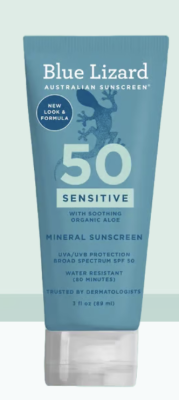 FREE SAMPLE OF BBLUE LIZARD SENSITIVE MINERAL SPF 50 SUNSCREEN LOTION