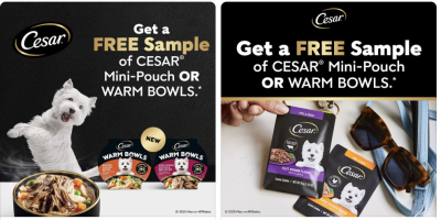 Free Sample of CESARⓇ dog food