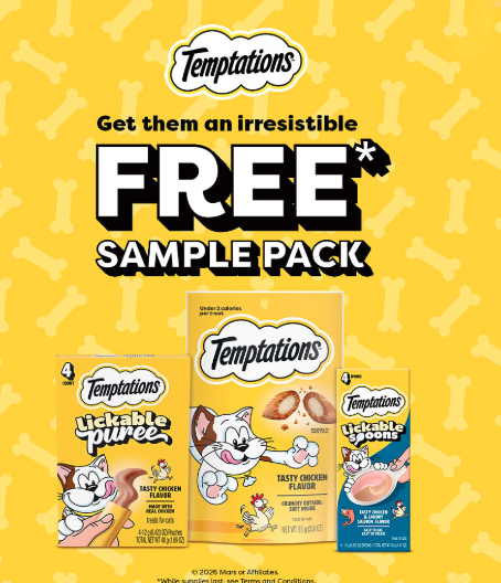 FREE sample pack of TEMPTATIONS™ treats
