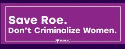 FREE \"Save Roe. Don't criminalize women.\" sticker