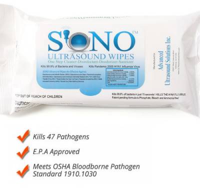 Free SONO Disinfectant Ultrasound Wipes- Healthcare professionals