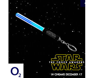 Free Star Wars LED Lightsaber Keyring with O2 Priority