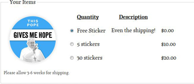 Free Stickers Celebrating Pope Francis