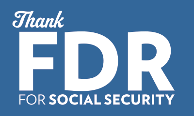 free \"Thank FDR for Social Security\" sticker