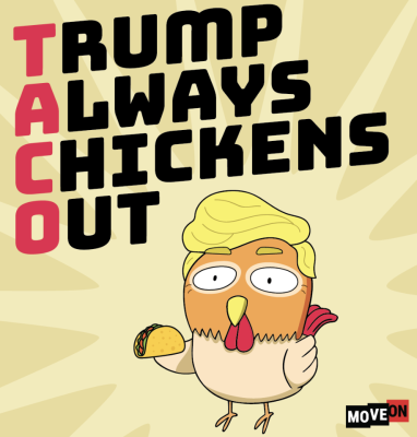 FREE \"Trump Always Chickens Out\" sticker!
