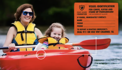 free vessel identification sticker from the Coast Guard Foundation