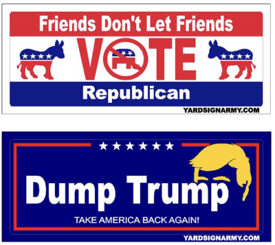 Free Vinyl Bumper Stickers from Yard Sign Army