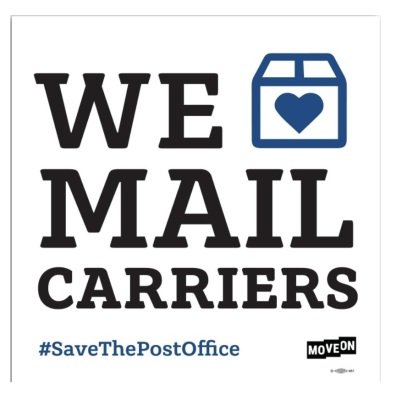 FREE \"We Love Mail Carriers\" sticker!
