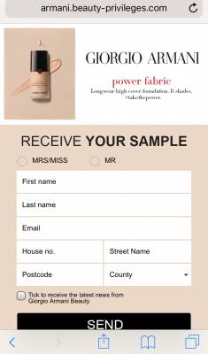 Giorgio Armani Free Sample