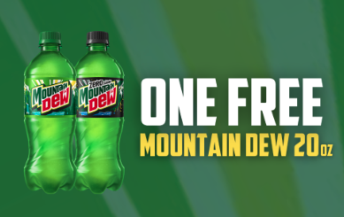 One Free Mountain Dew 20oz