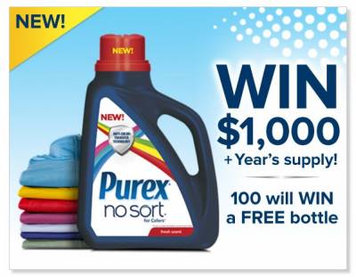 Purex \"The Rules Have Changed\" Sweepstakes-Win $1000 or a Bottle of Detergent