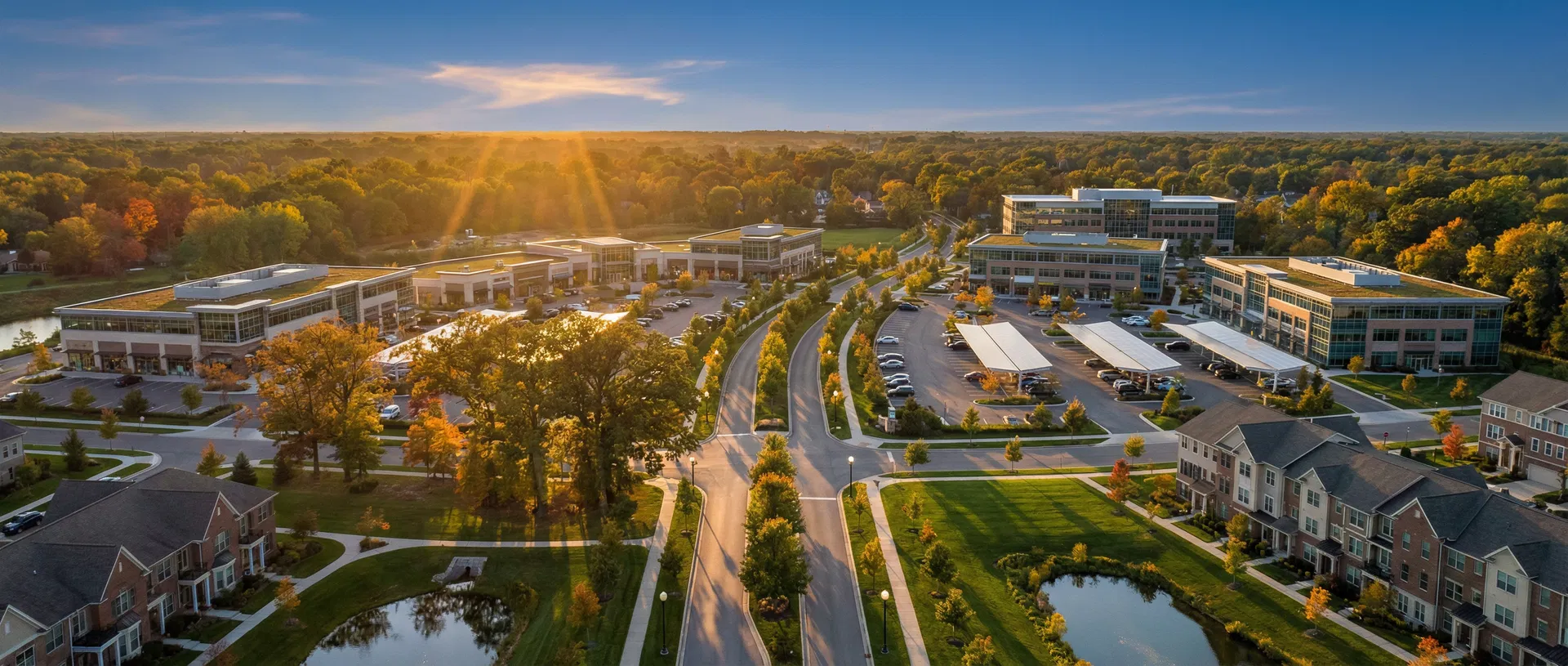 Aerial view of development