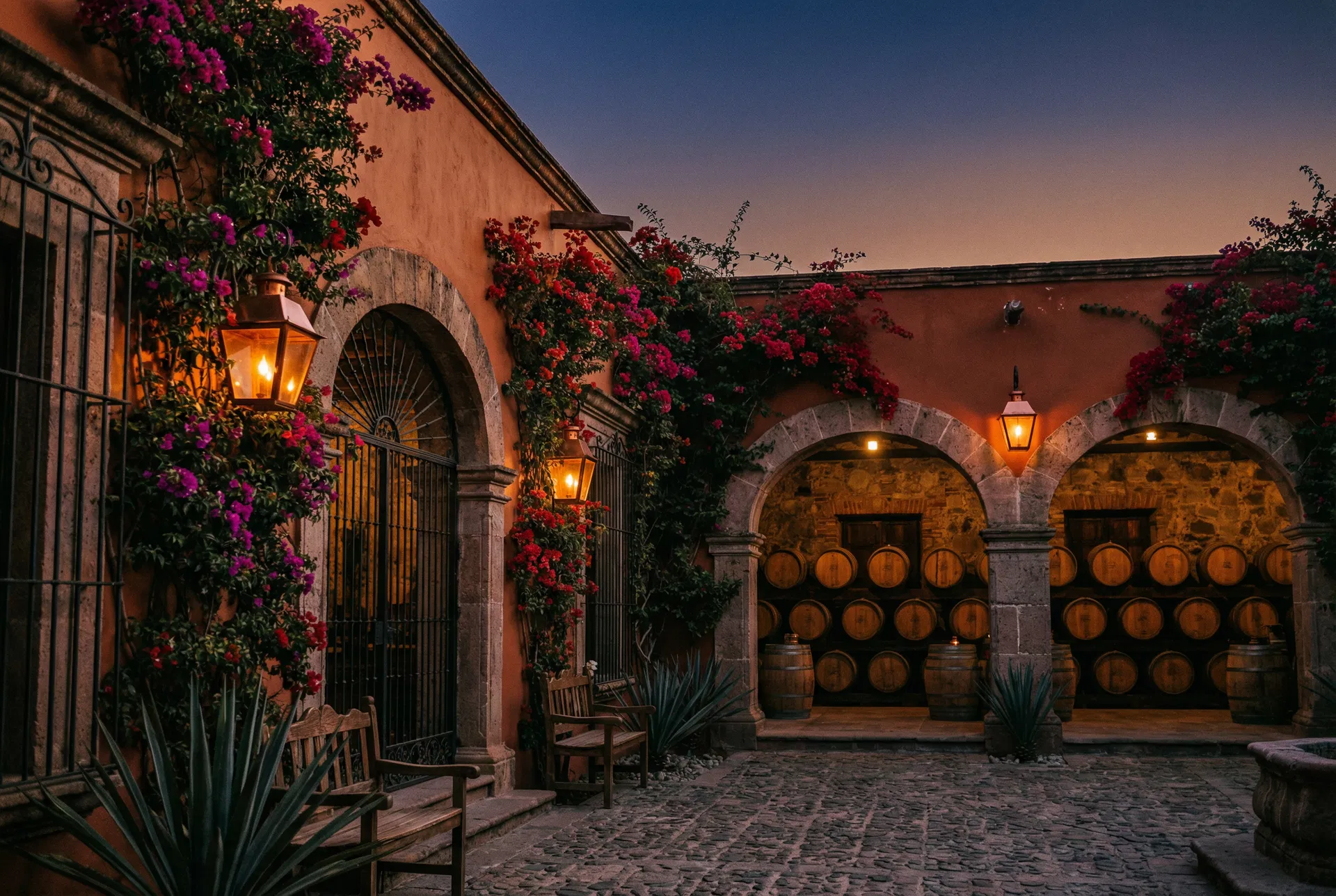 Hacienda distillery courtyard