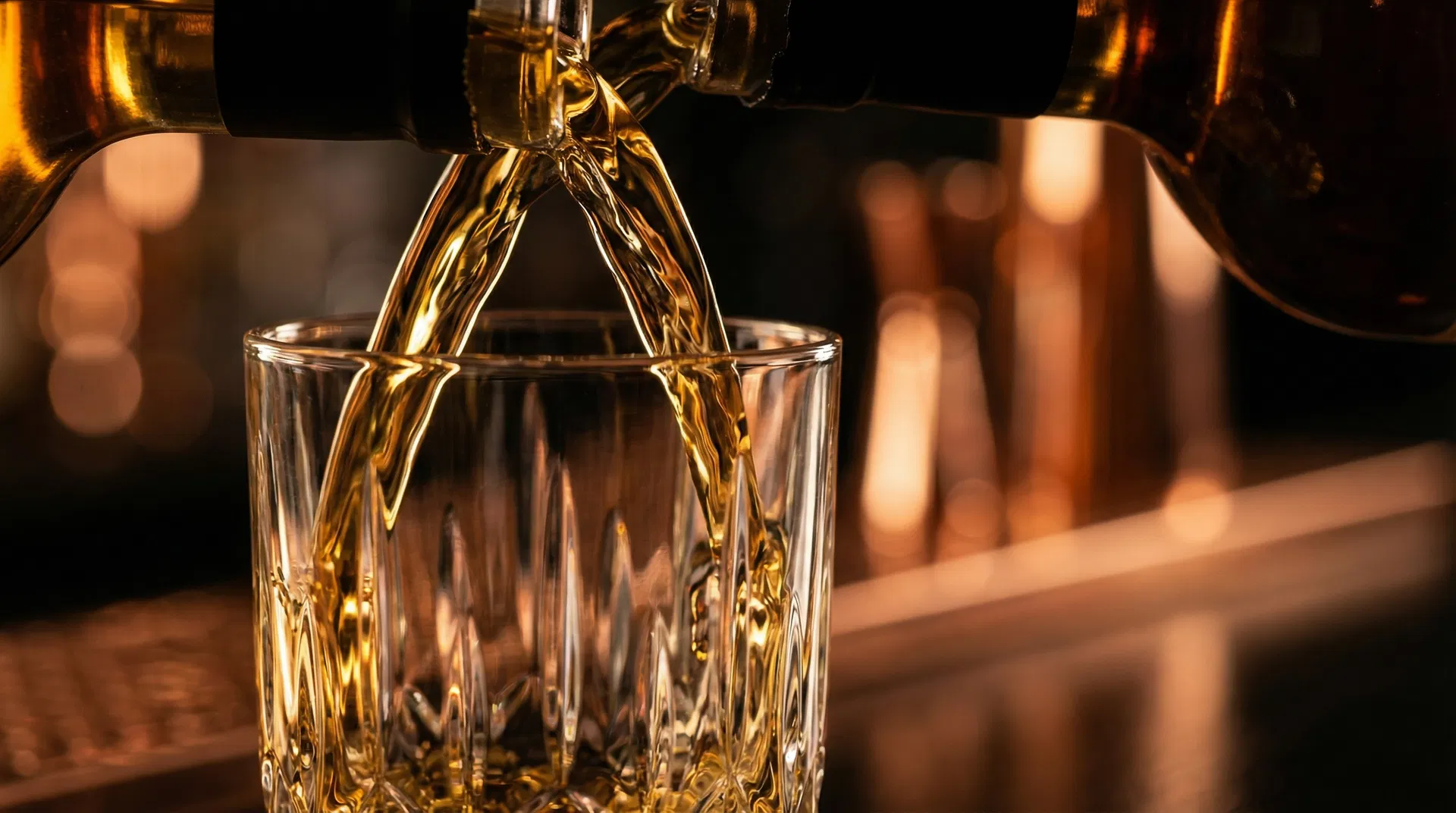 Premium spirit being poured