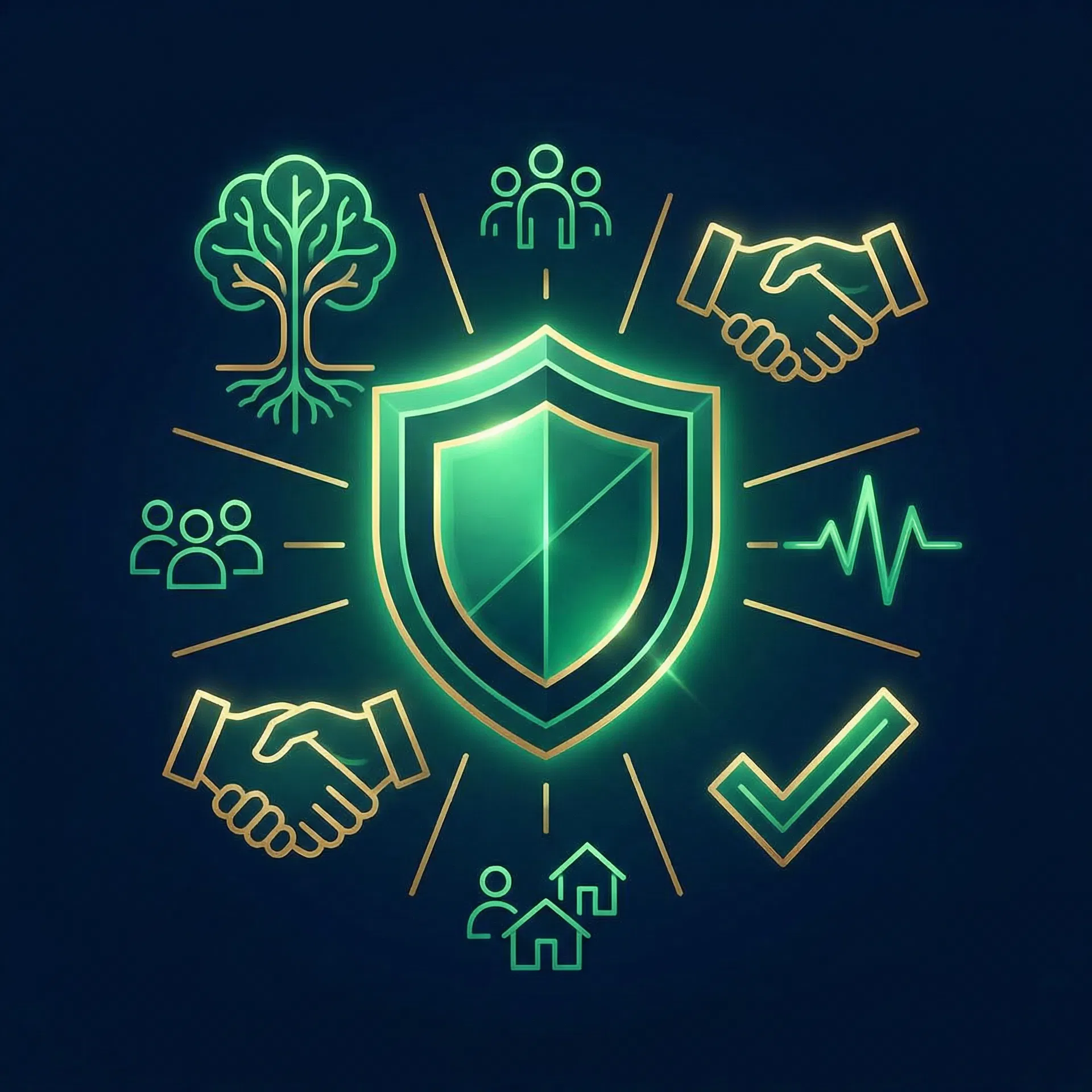 Verified impact shield with community icons