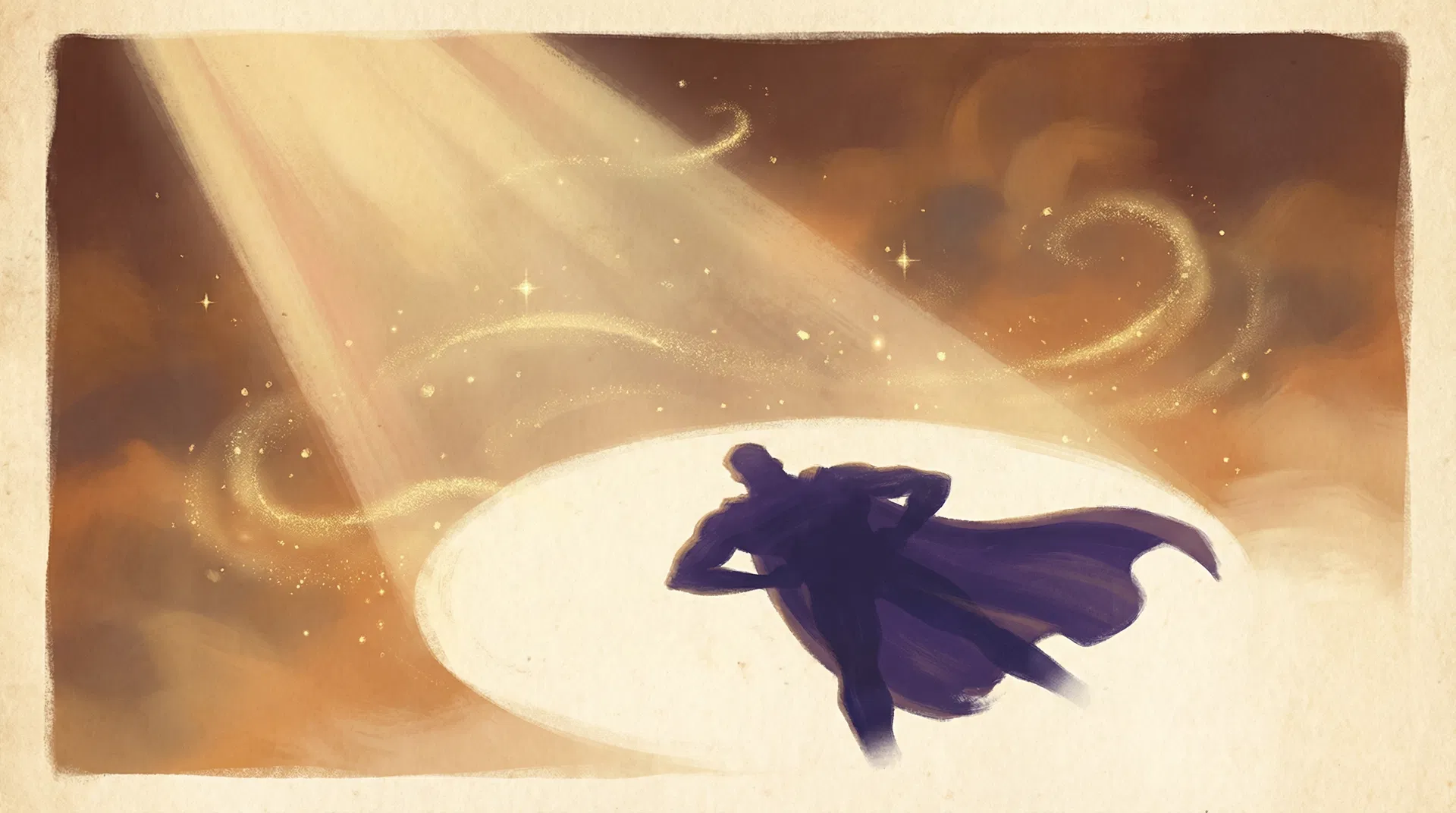 An empty superhero shadow waiting for you