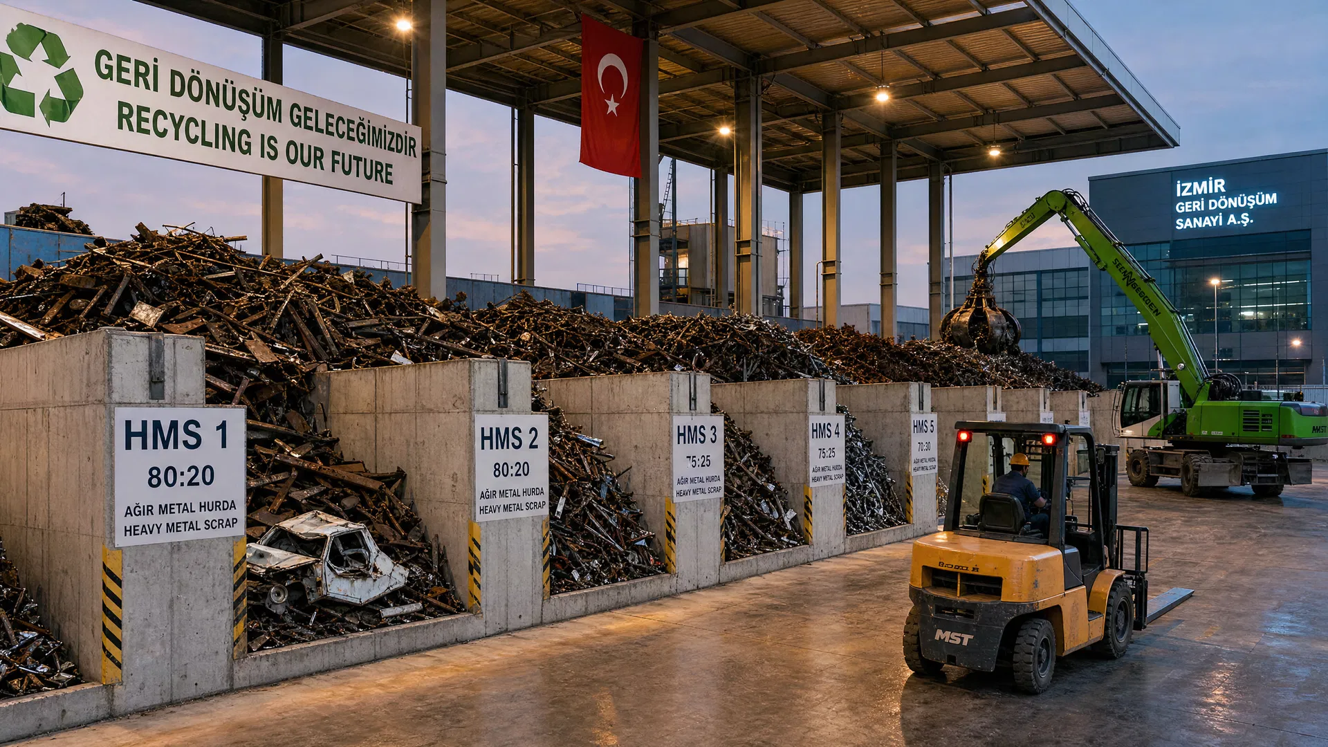 Sorted scrap at facility
