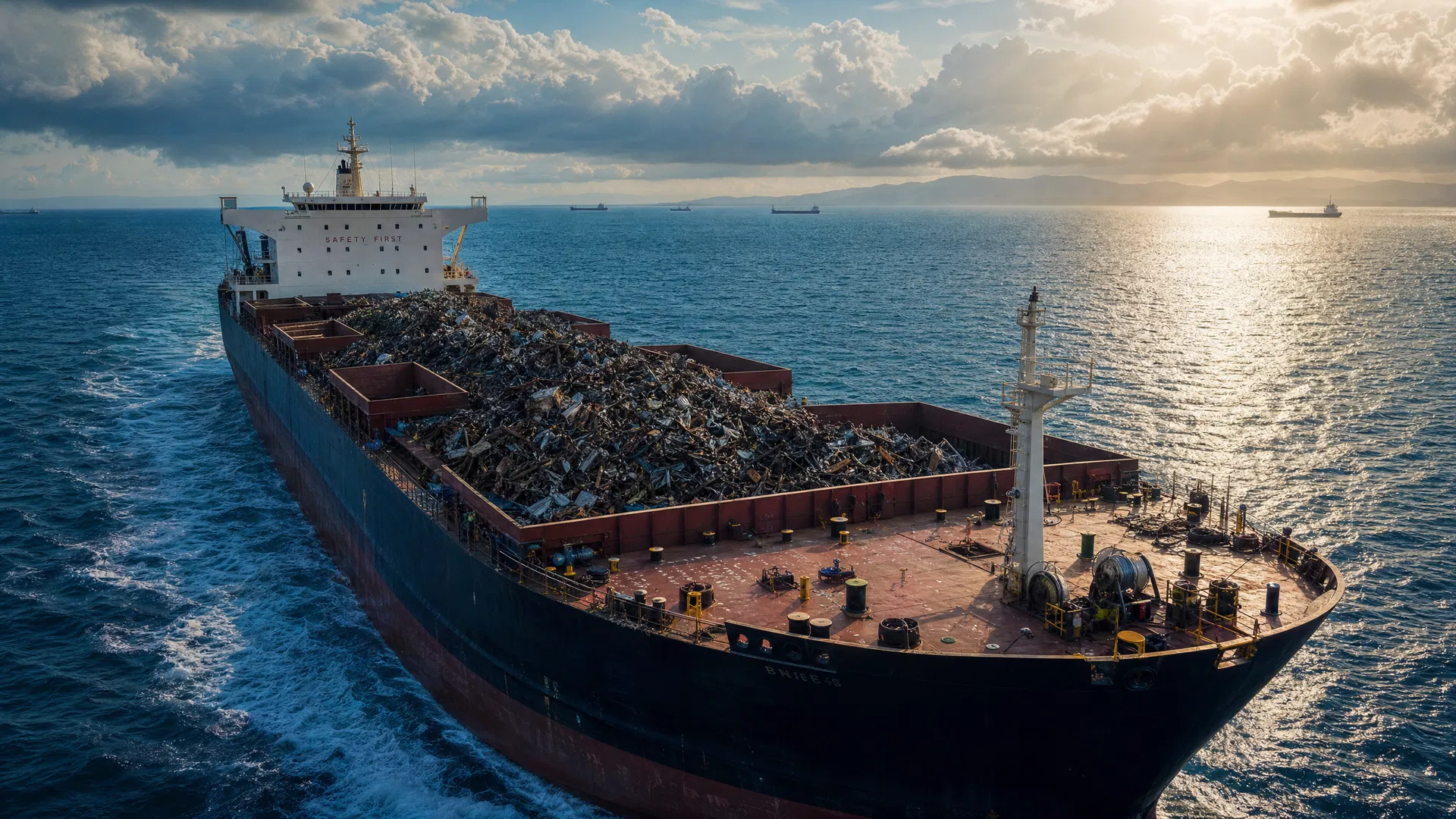 Bulk carrier at sea
