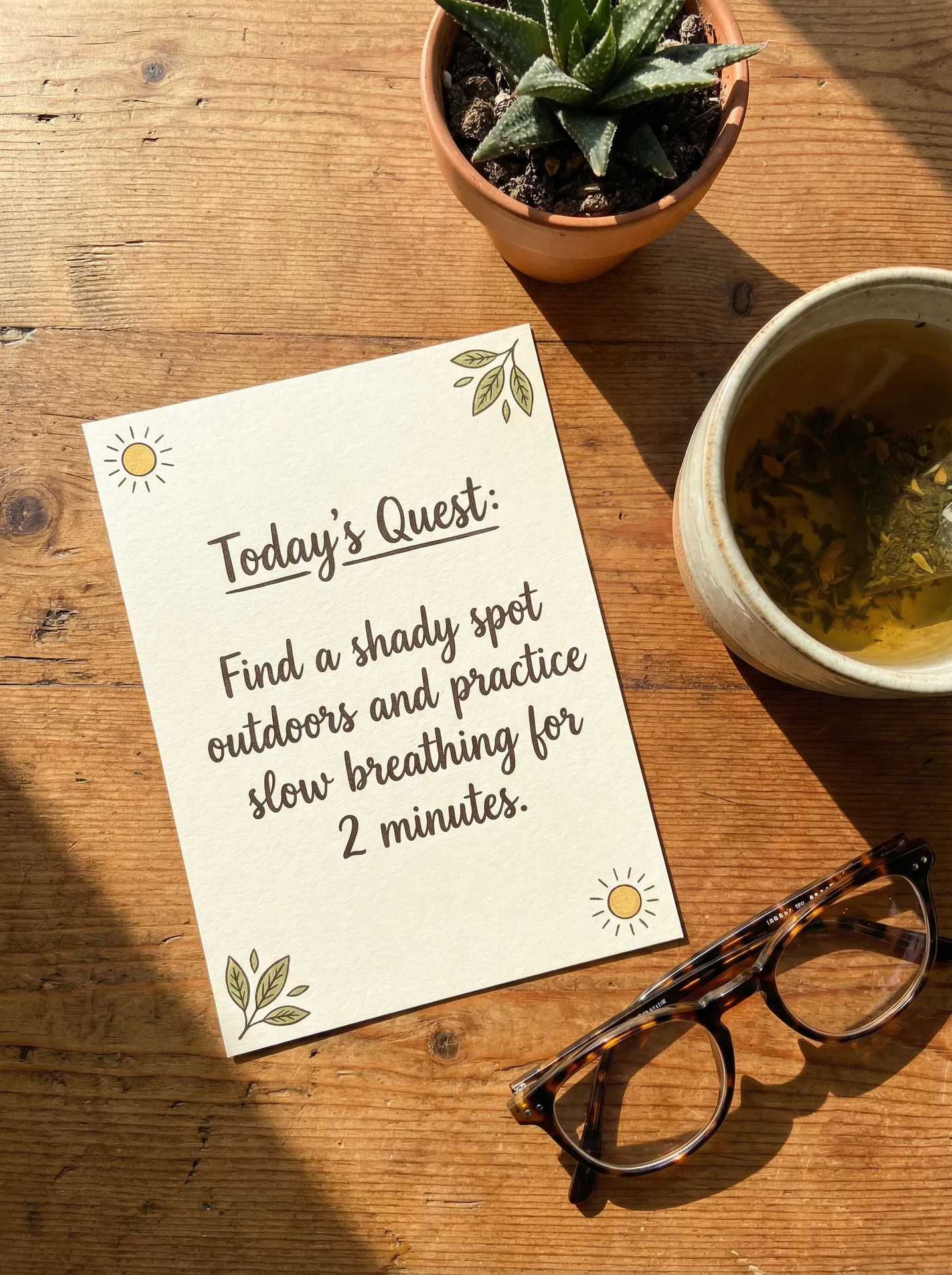 Daily wellbeing quest card